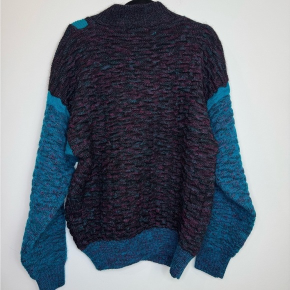 Vintage blue and purple bubble texture chunky sweater knit size medium - Picture 8 of 8